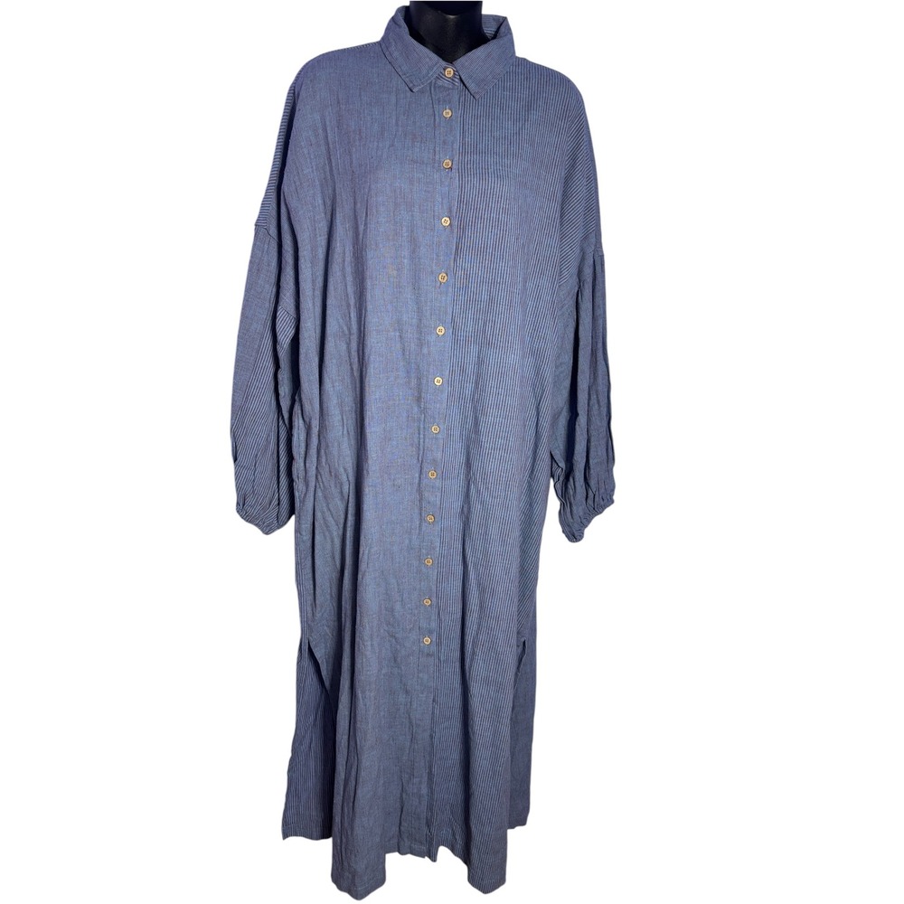 Artisan privilege women's medium 100% cotton Lagenlook striped designer dress